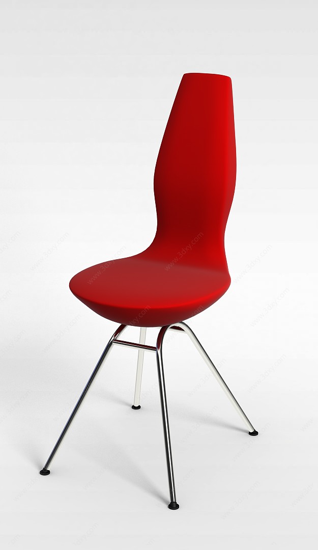 创意红色单人椅3D模型