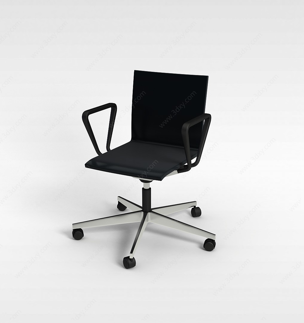 黑色办公转椅3D模型