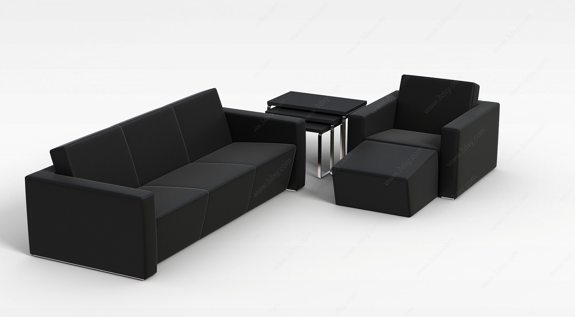 现代灰色沙发3D模型