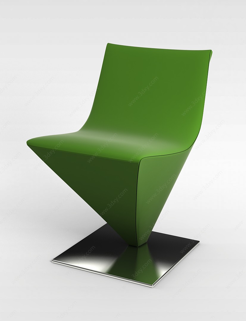 创意绿色单人椅3D模型