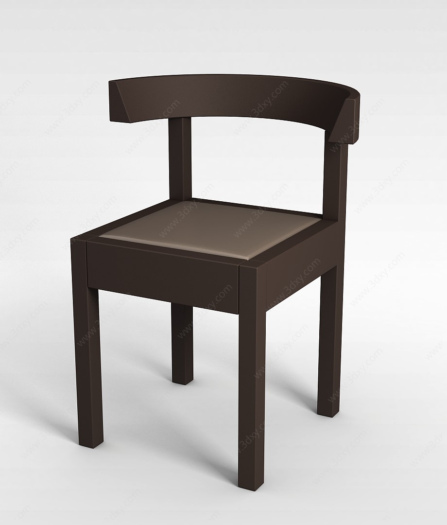 中式木质椅子3D模型