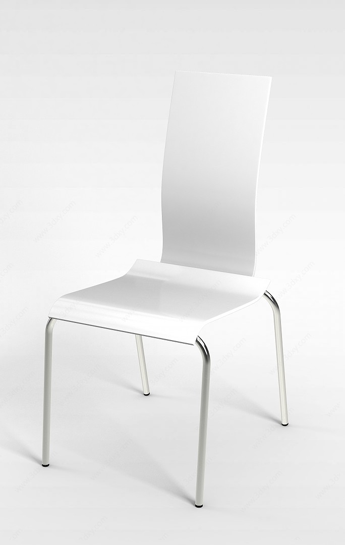 白色简约座椅3D模型