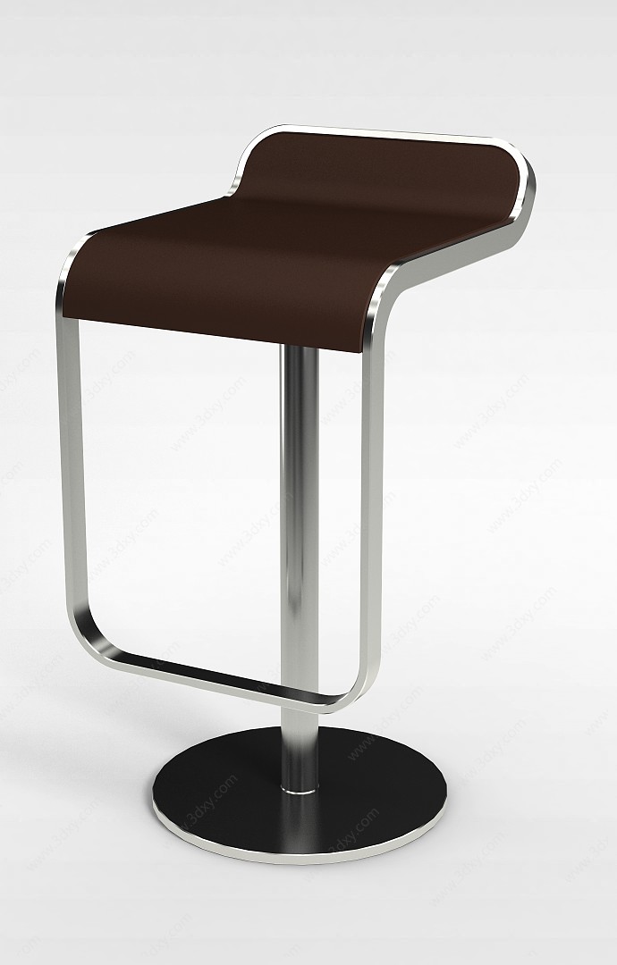 褐色高脚椅3D模型