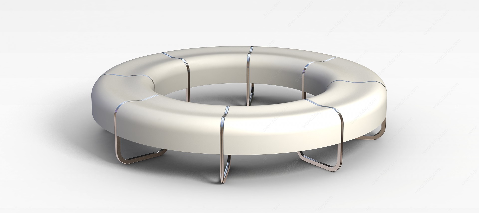 白色圆环沙发3D模型