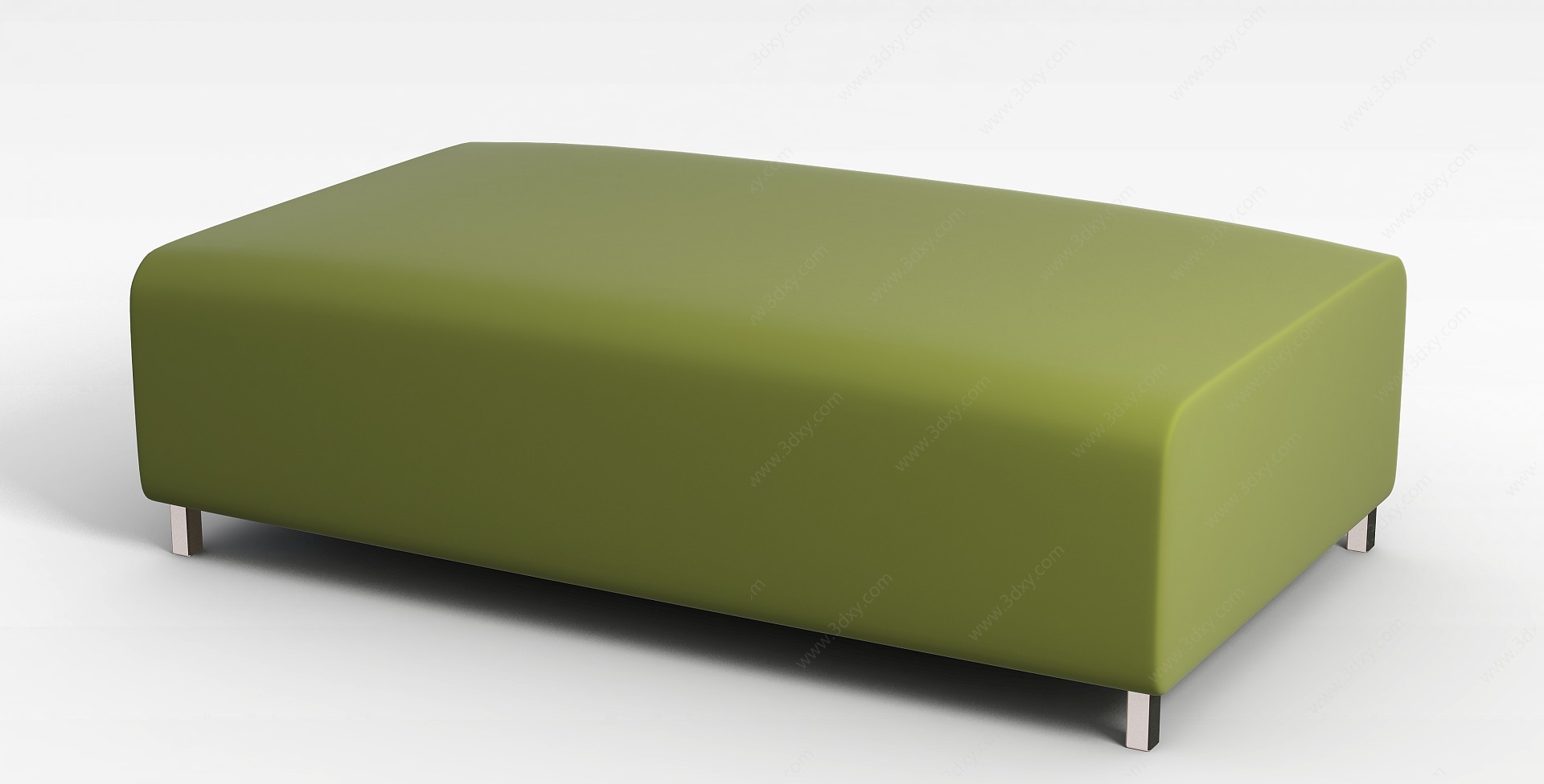 绿色方形沙发凳3D模型