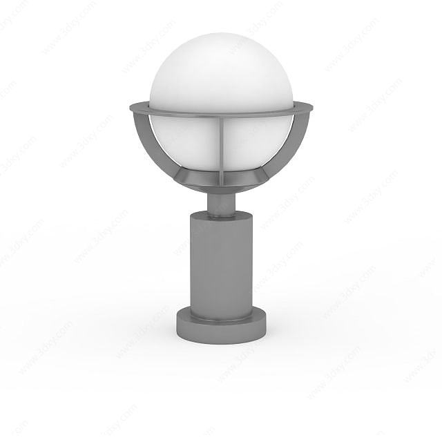 白色LED路灯3D模型