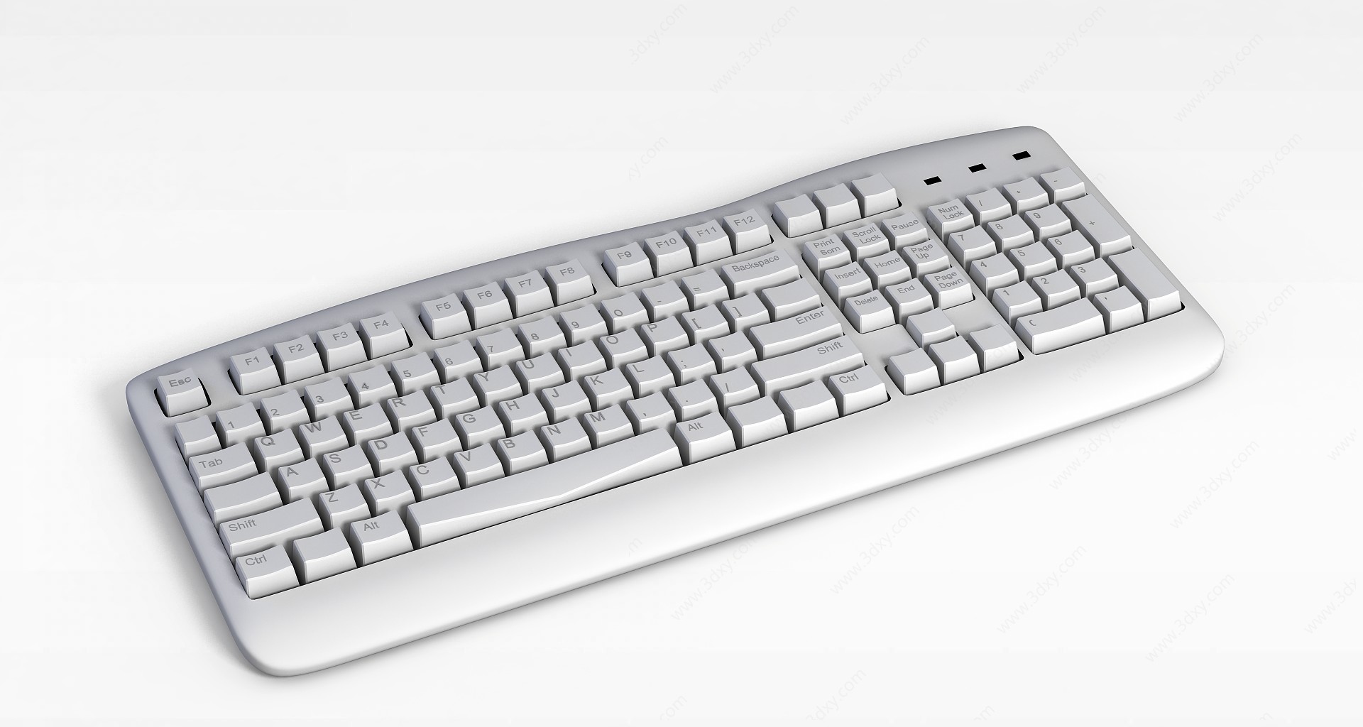 白色键盘3D模型