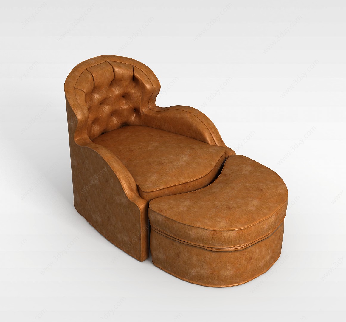 褐色单人沙发3D模型