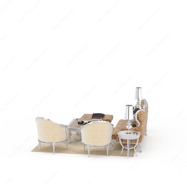 时尚欧式沙发3D模型