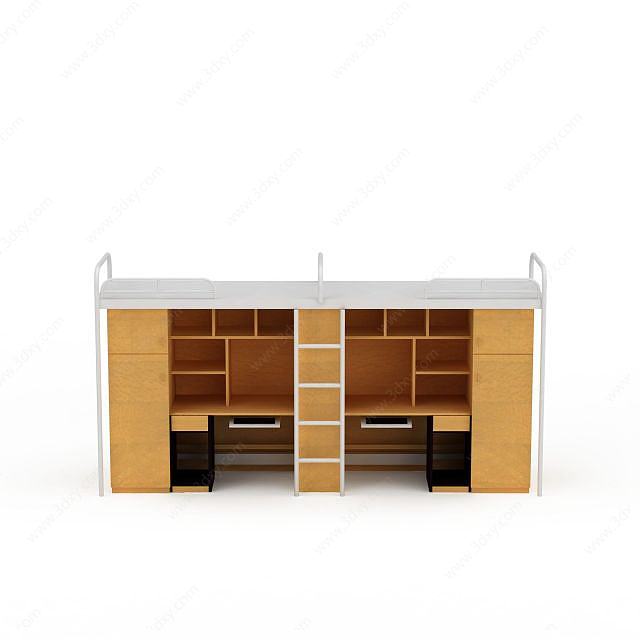 课桌床一体3D模型