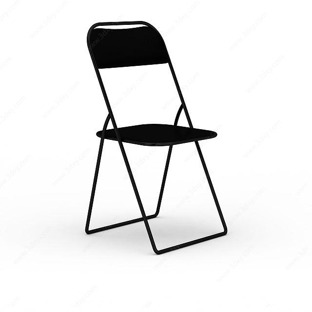 黑色简约折叠椅3D模型