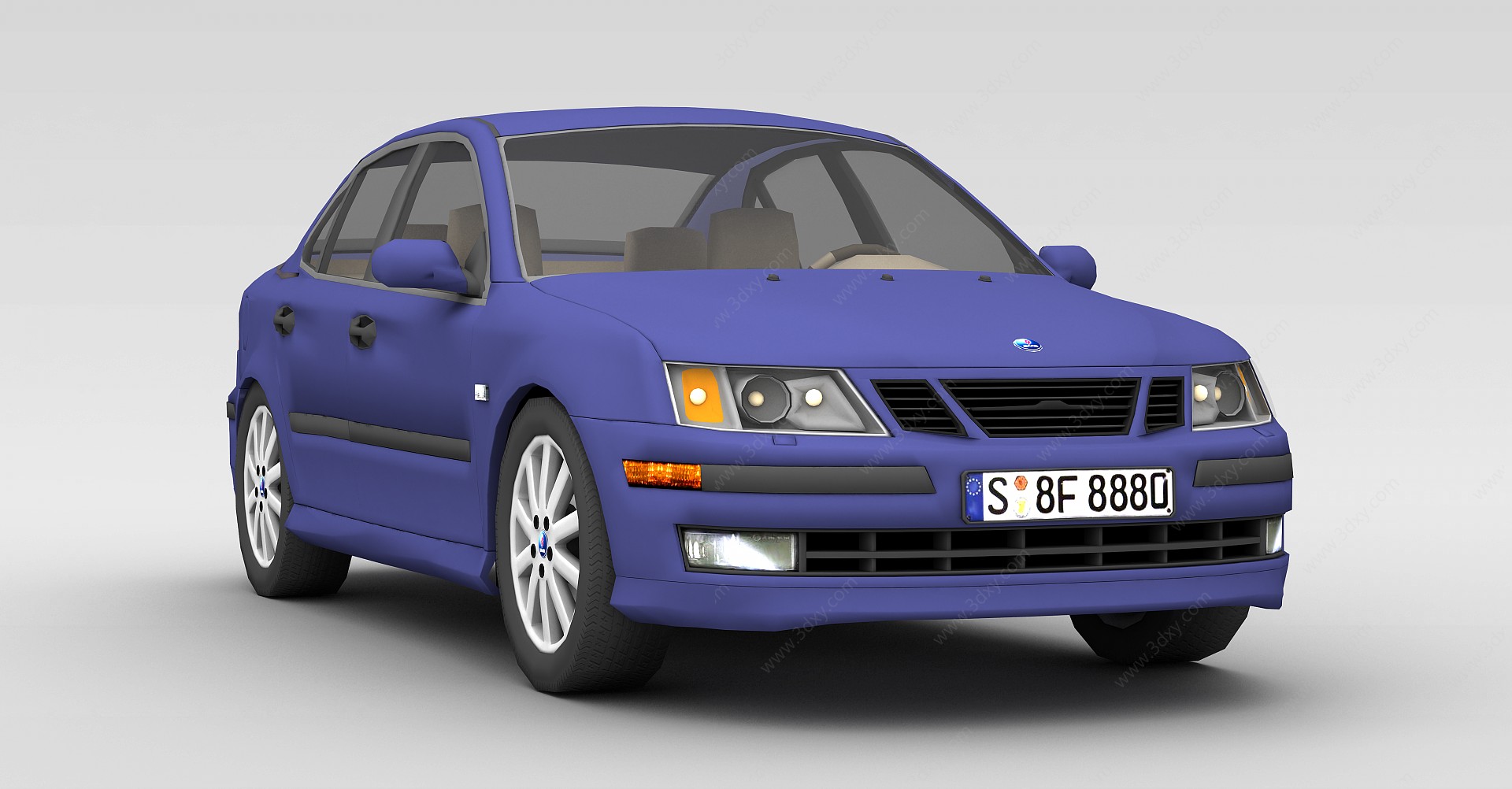 蓝色时尚轿车3D模型