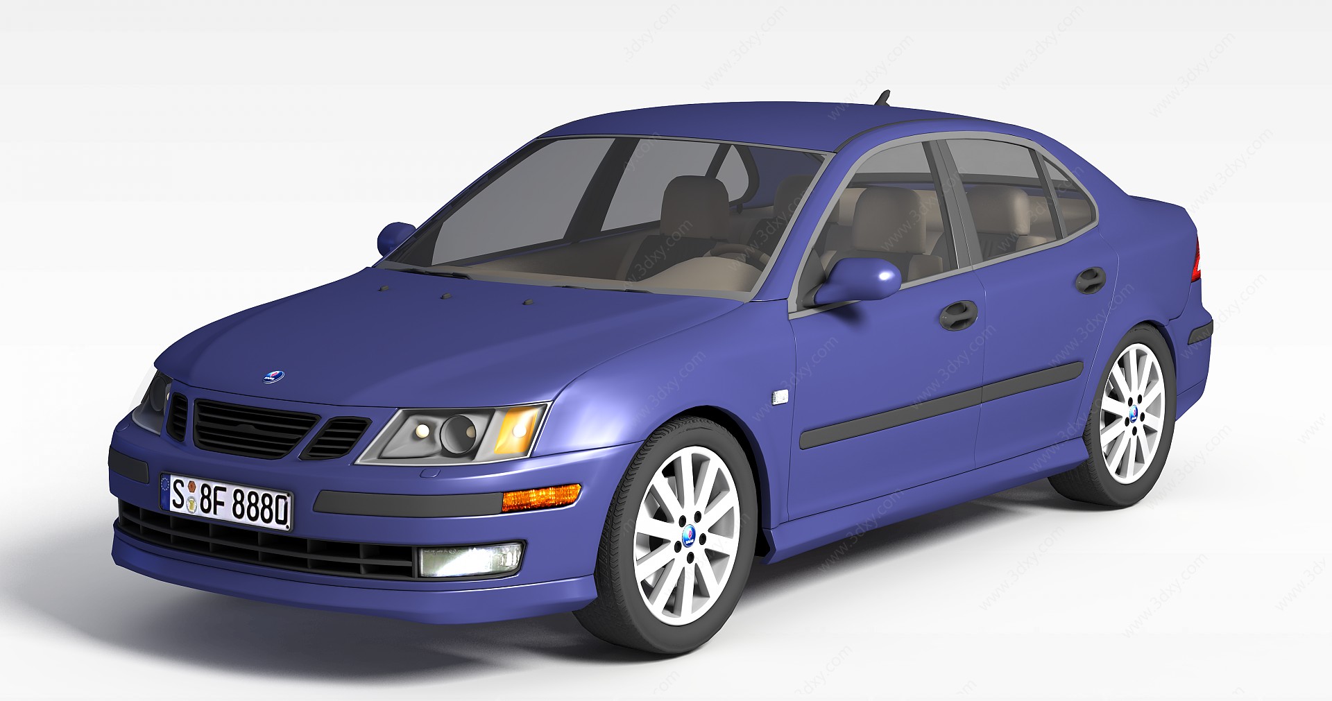 时尚紫色汽车3D模型