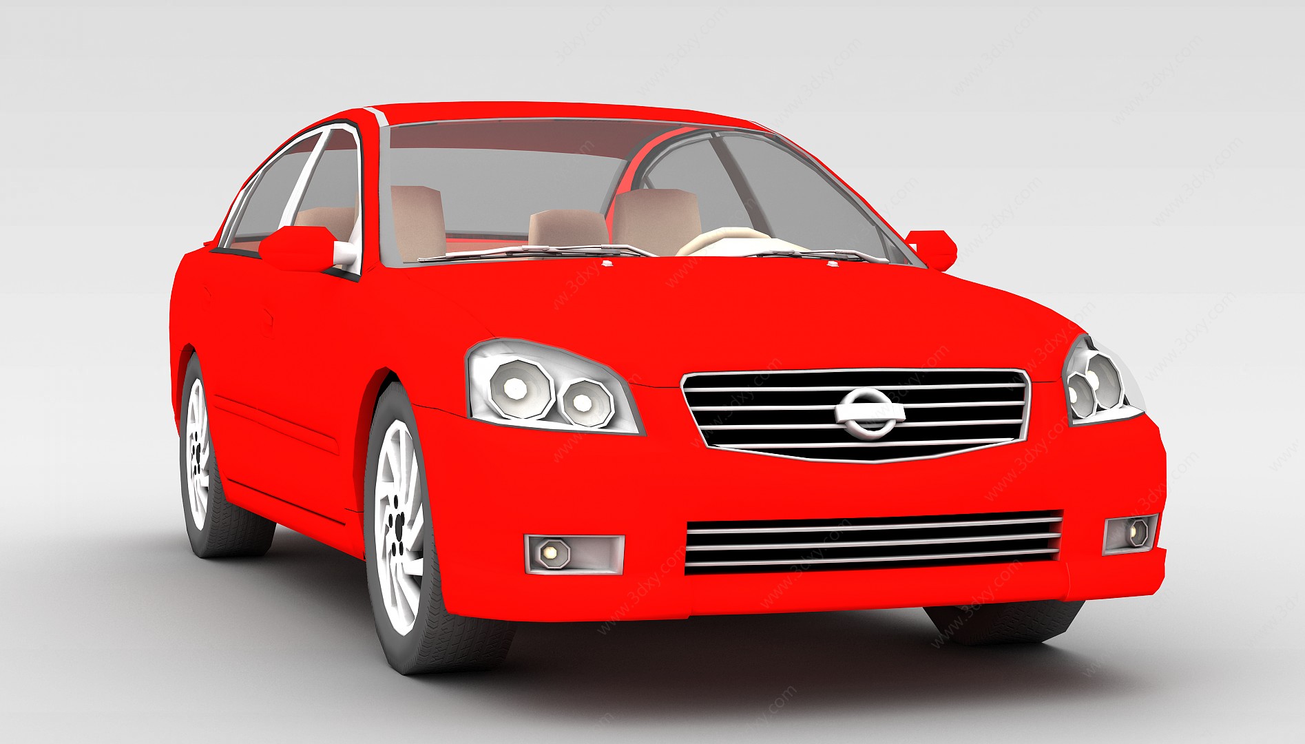 红色尼桑汽车3D模型