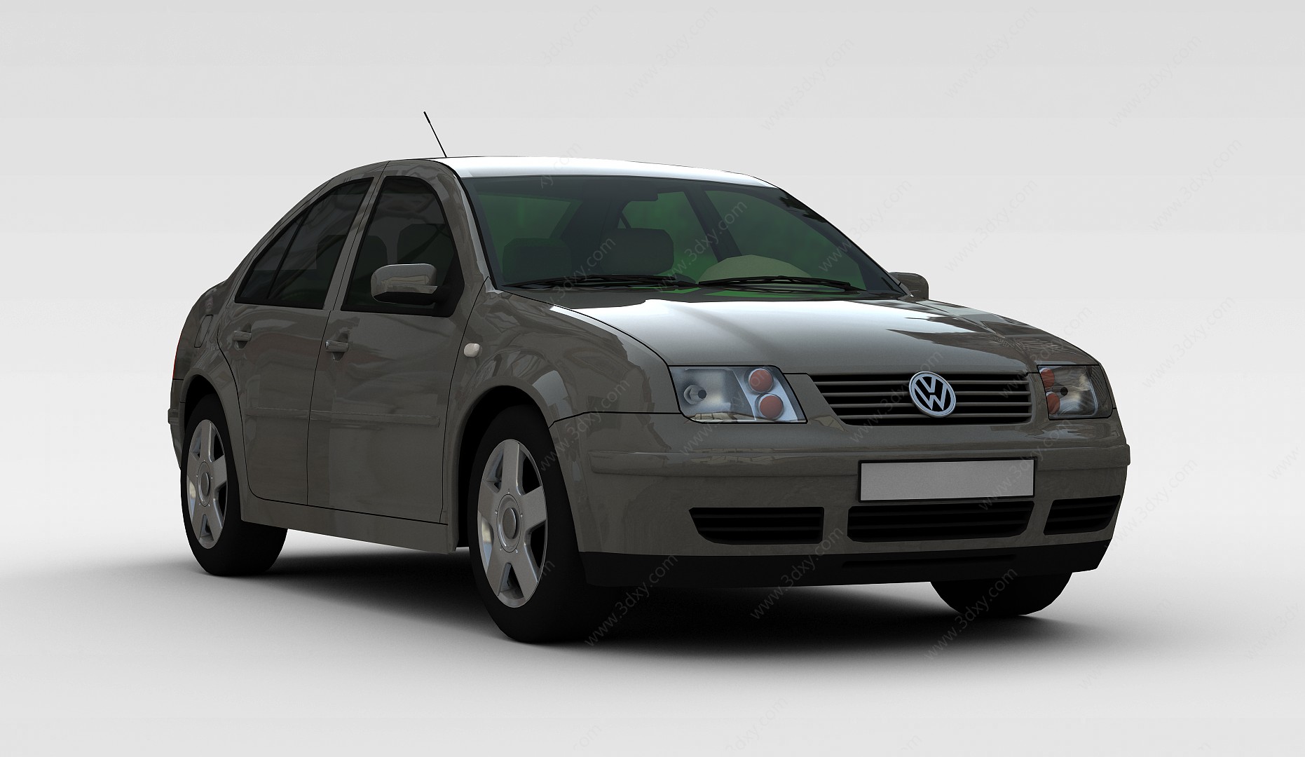 灰色大众汽车3D模型