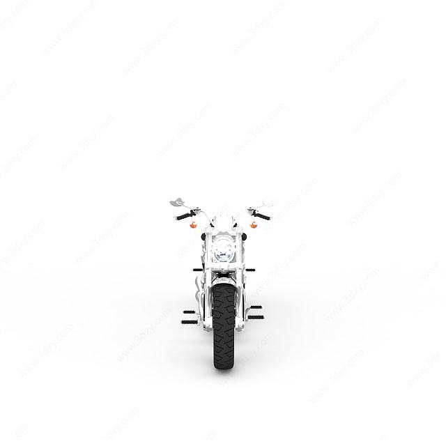 银白色摩托车3D模型