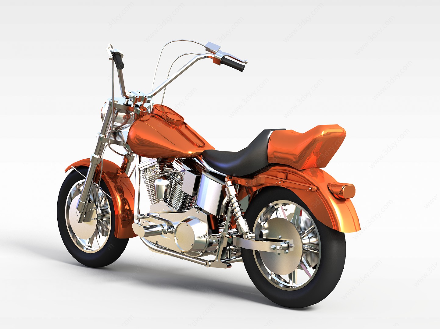 橘色摩托车3D模型