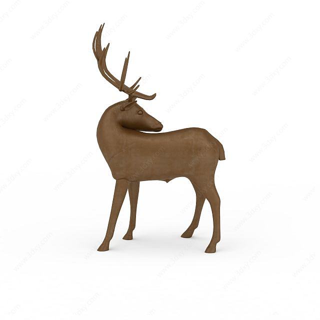 金色小鹿摆件3D模型