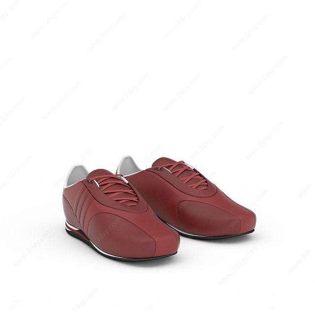 红色运动鞋3D模型