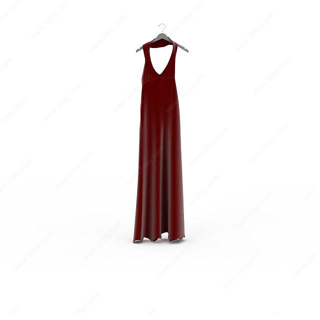 红色裙子3D模型