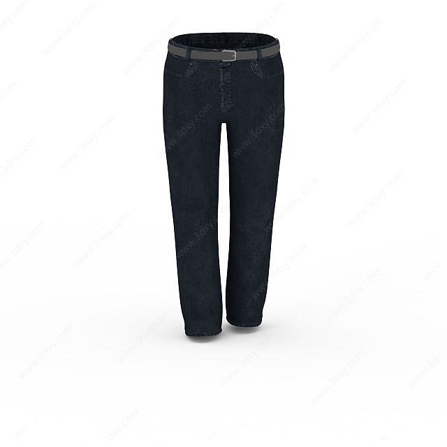 黑色长裤3D模型