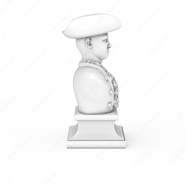 石膏殖民地士兵雕像3D模型