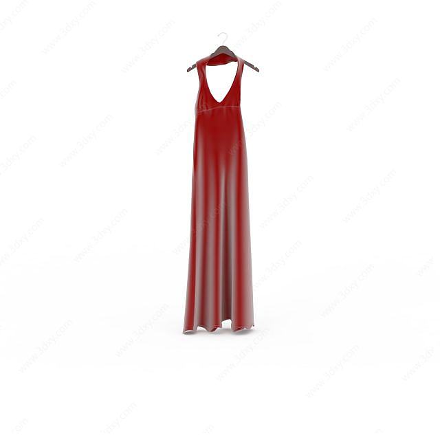 红色女裙3D模型