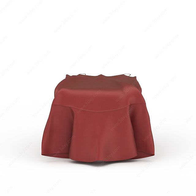 红色吊带裙3D模型