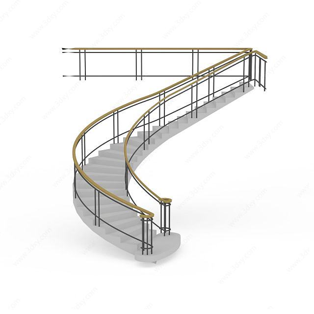 简约灰色楼梯3D模型
