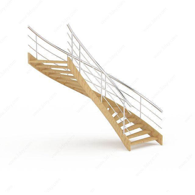 弧形波浪楼梯3D模型