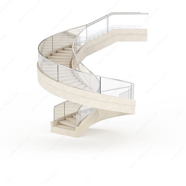 商场旋转楼梯3D模型