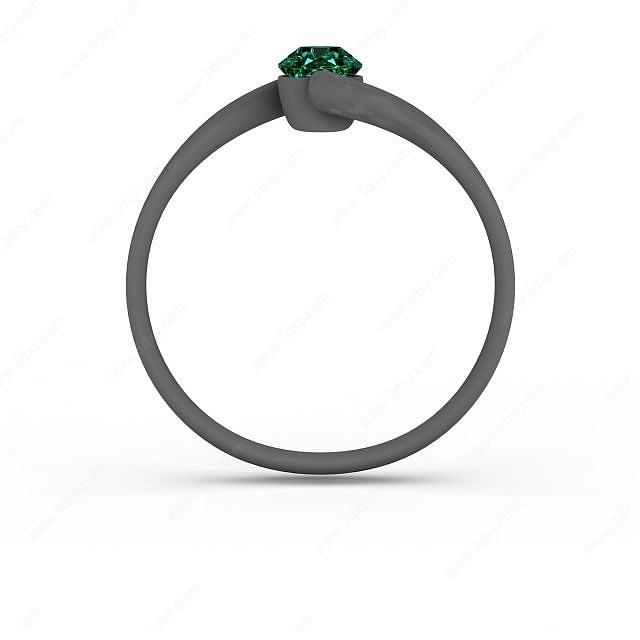 绿色宝石戒指3D模型