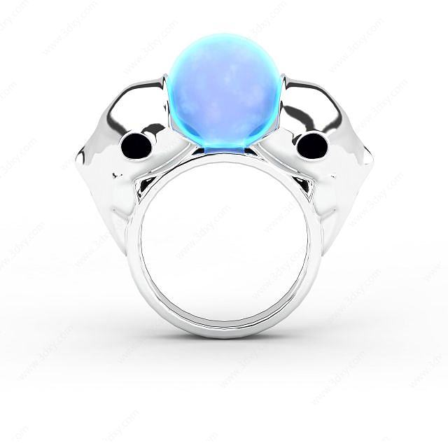 梦幻蓝色戒指3D模型