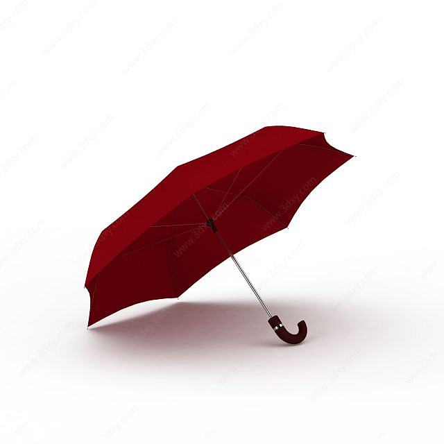 红色雨伞3D模型