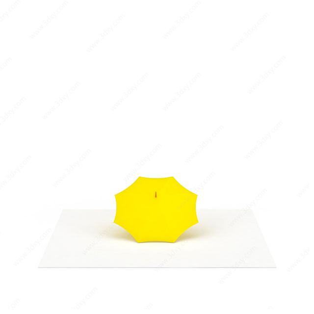 黄色雨伞3D模型