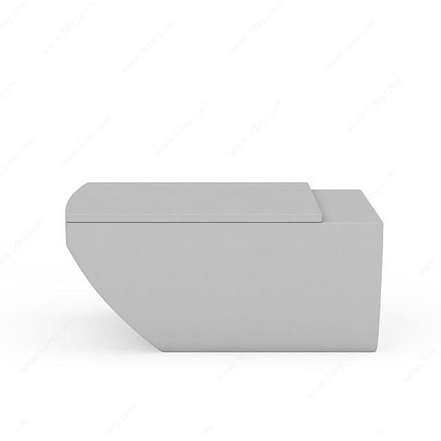 灰色坐式马桶3D模型