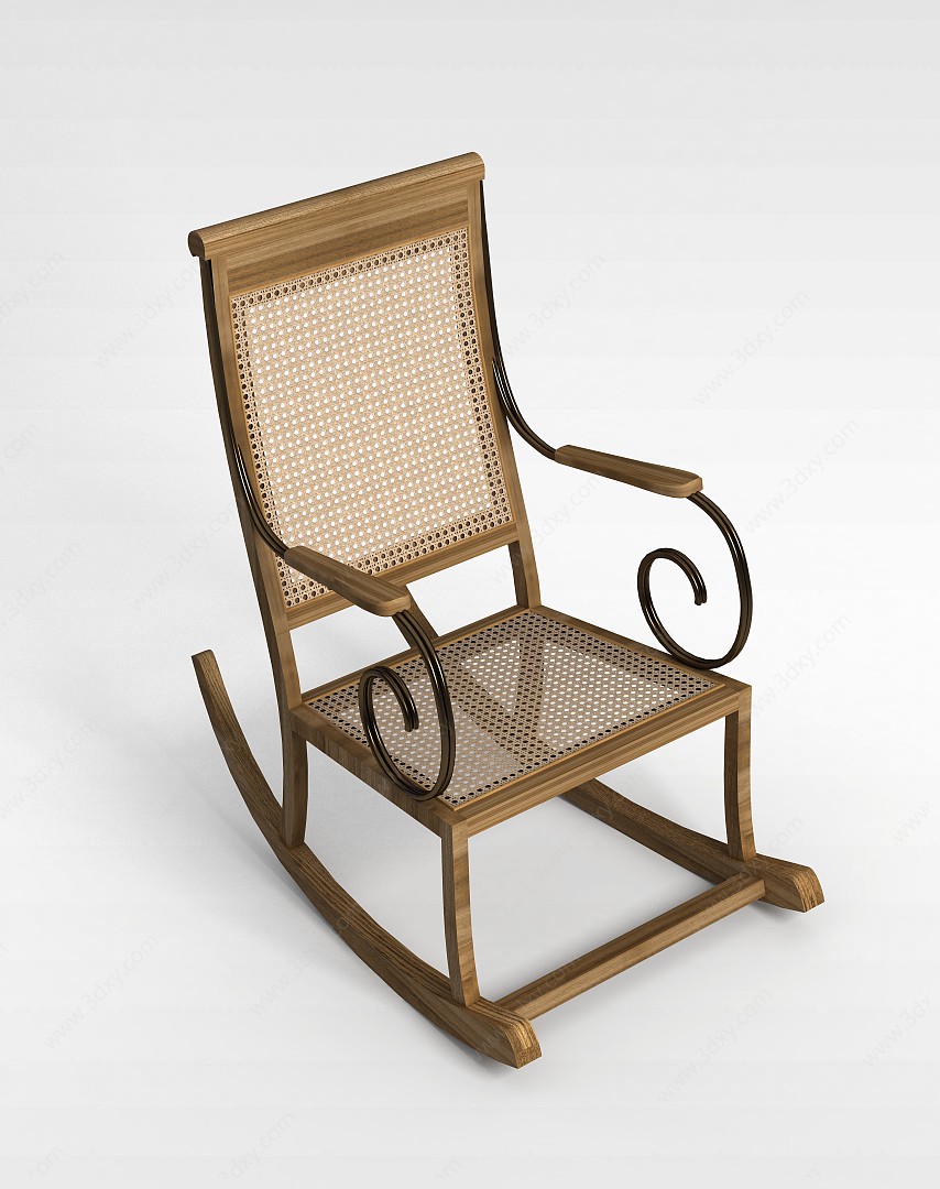 木制摇椅3D模型