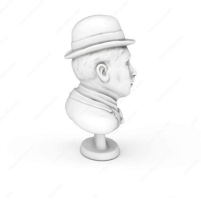 卓别林小丑雕像3D模型