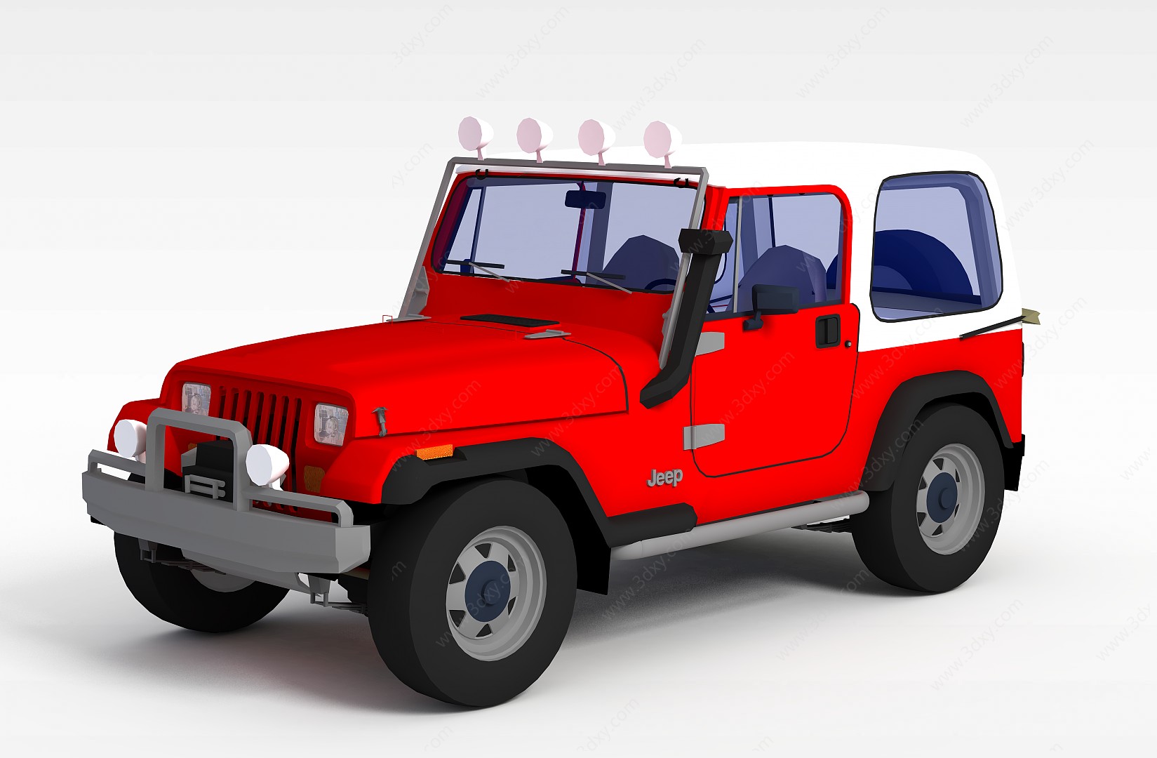红色越野车3D模型