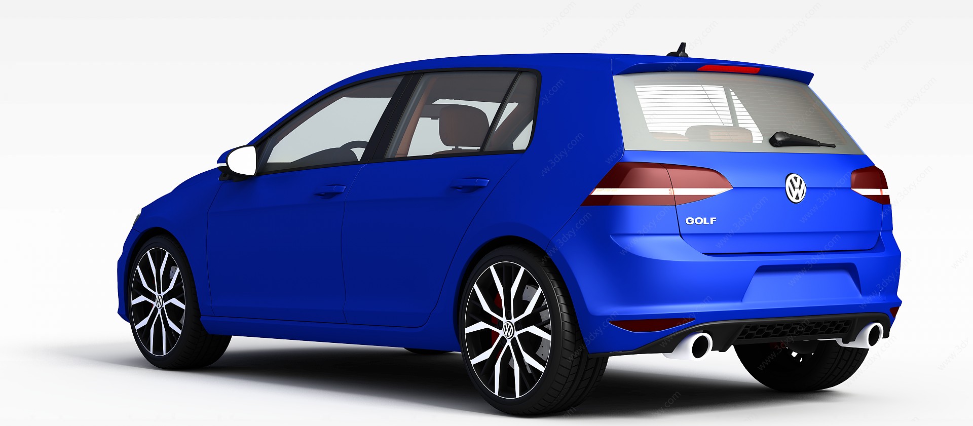 蓝色汽车3D模型