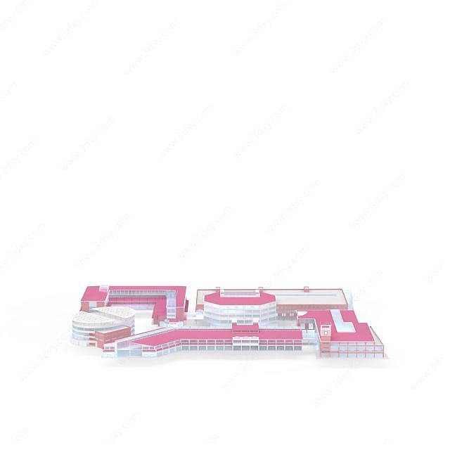 粉红建筑群3D模型