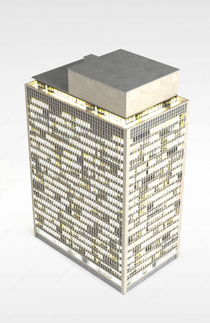 商场夜景楼3D模型