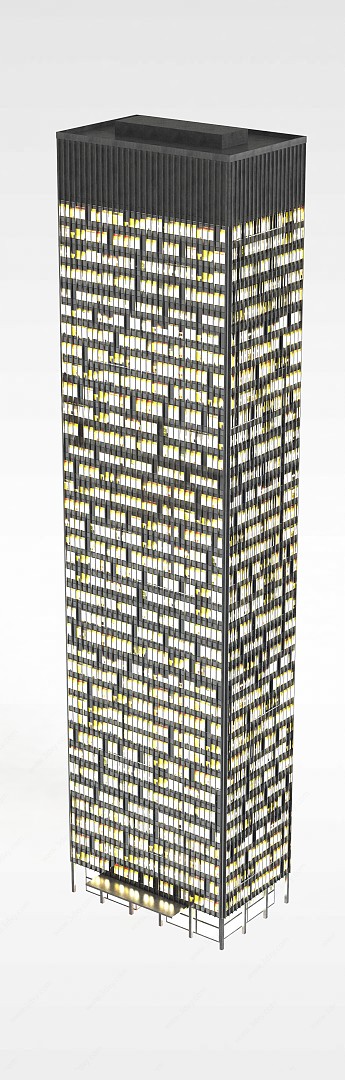 摩天大厦夜景楼3D模型