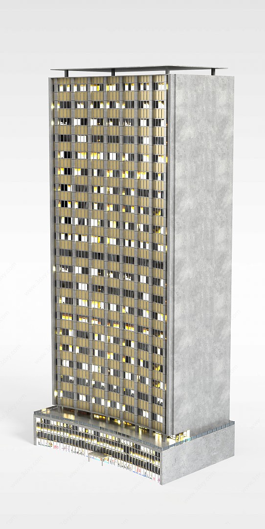 商厦夜景楼3D模型