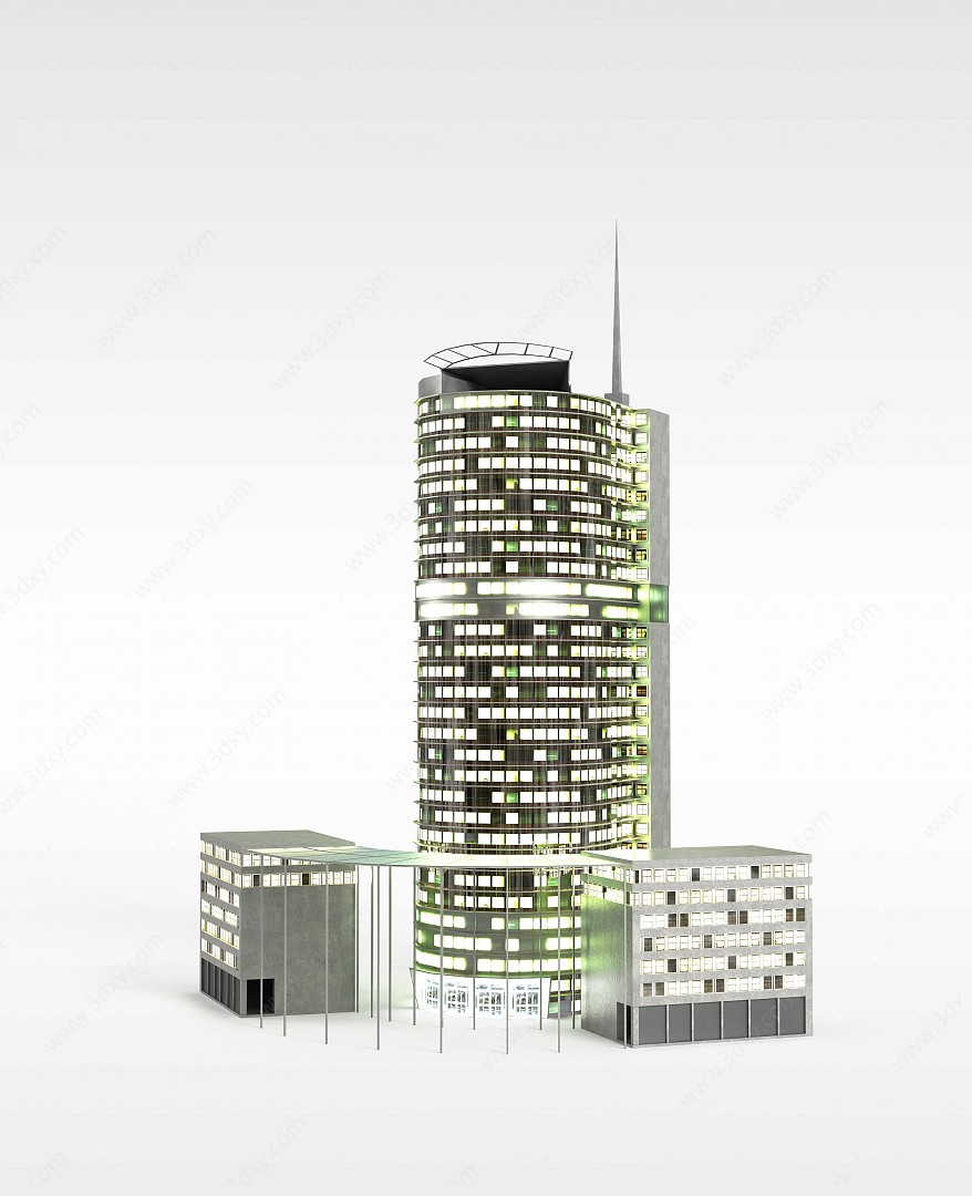 夜景大楼3D模型