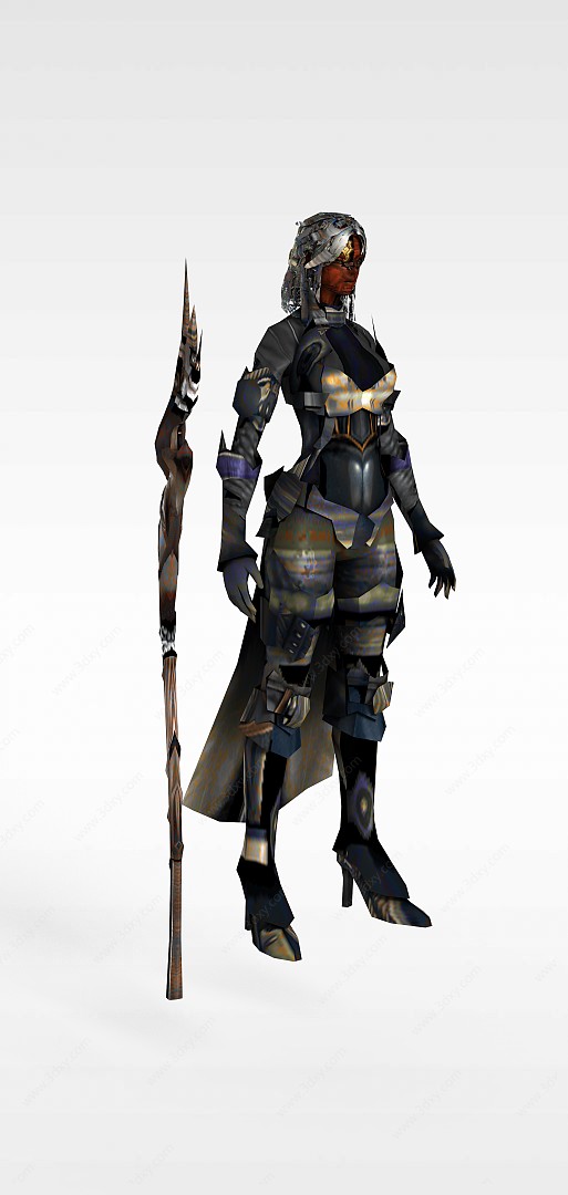 游戏女战士3D模型