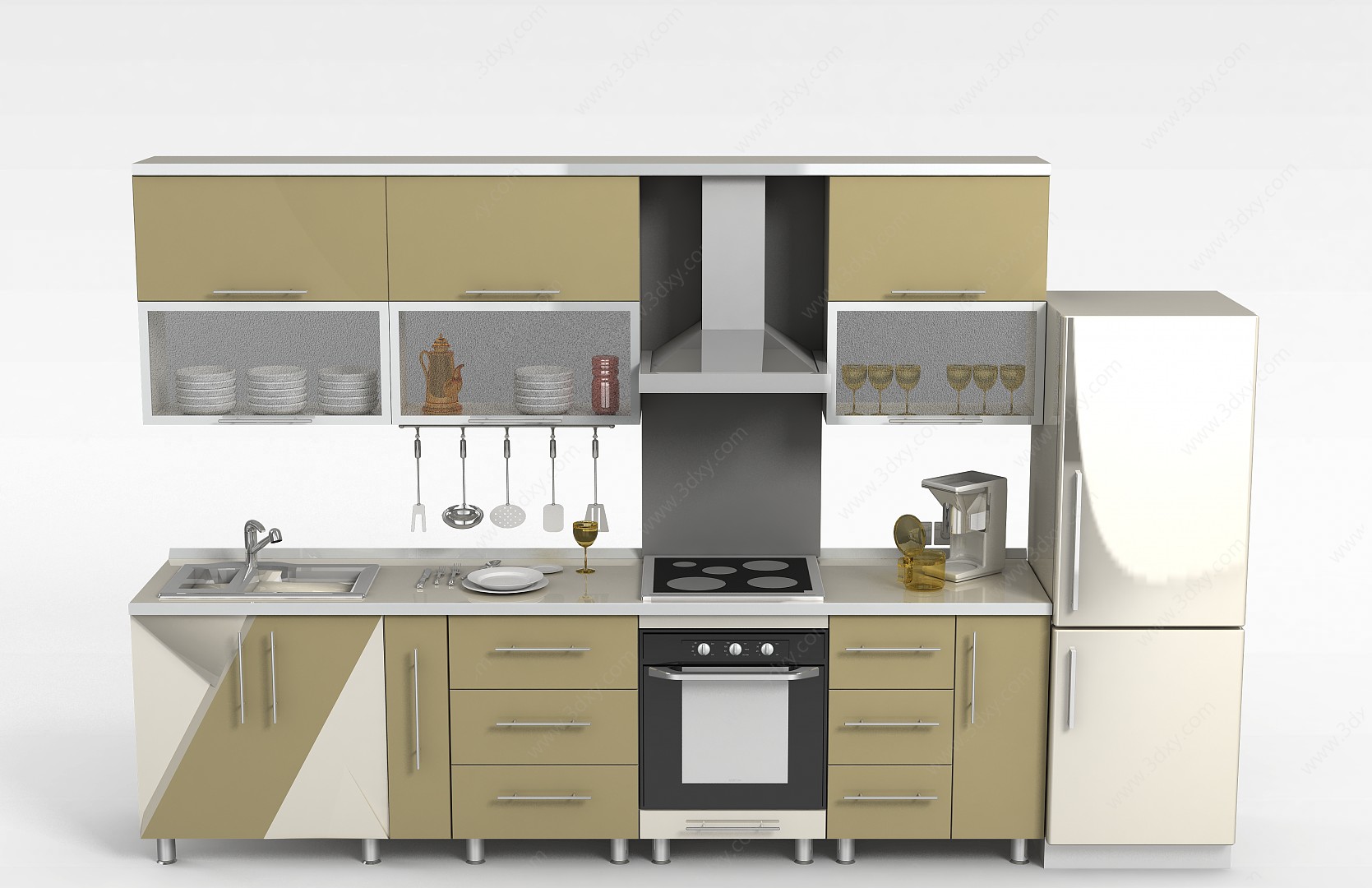 现代厨柜3D模型