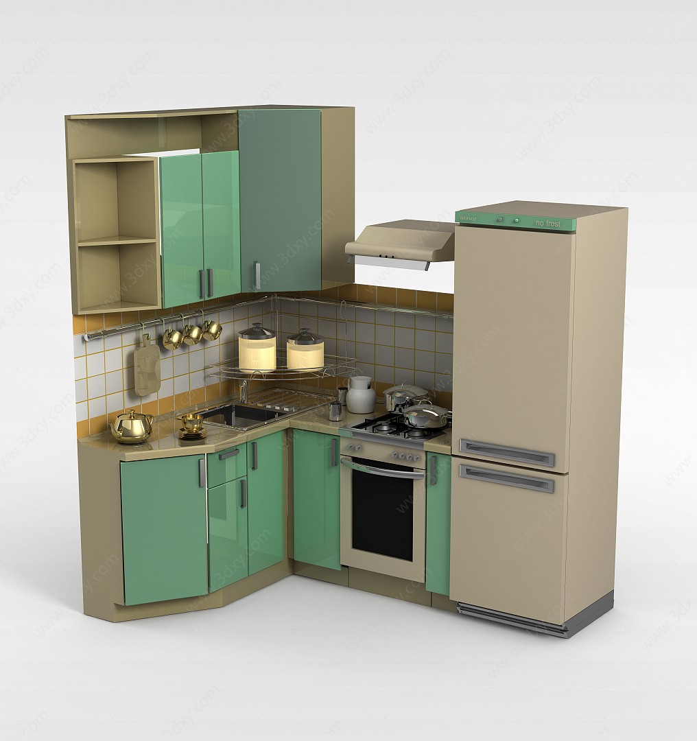 现代厨柜3D模型