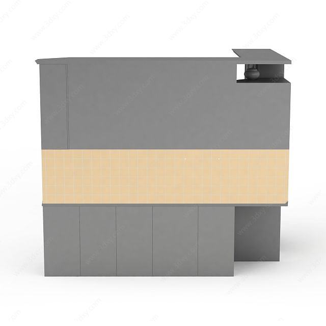 灰色厨柜组合3D模型