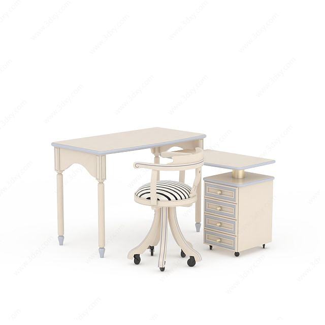 现代电脑桌椅3D模型